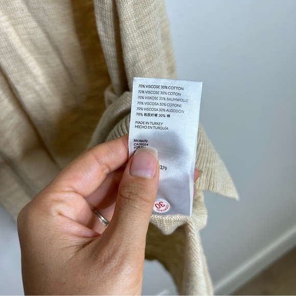 Free People Knit Cotton Viscose Neutral Long Tunic Tank Top Size Small - Picture 12 of 13